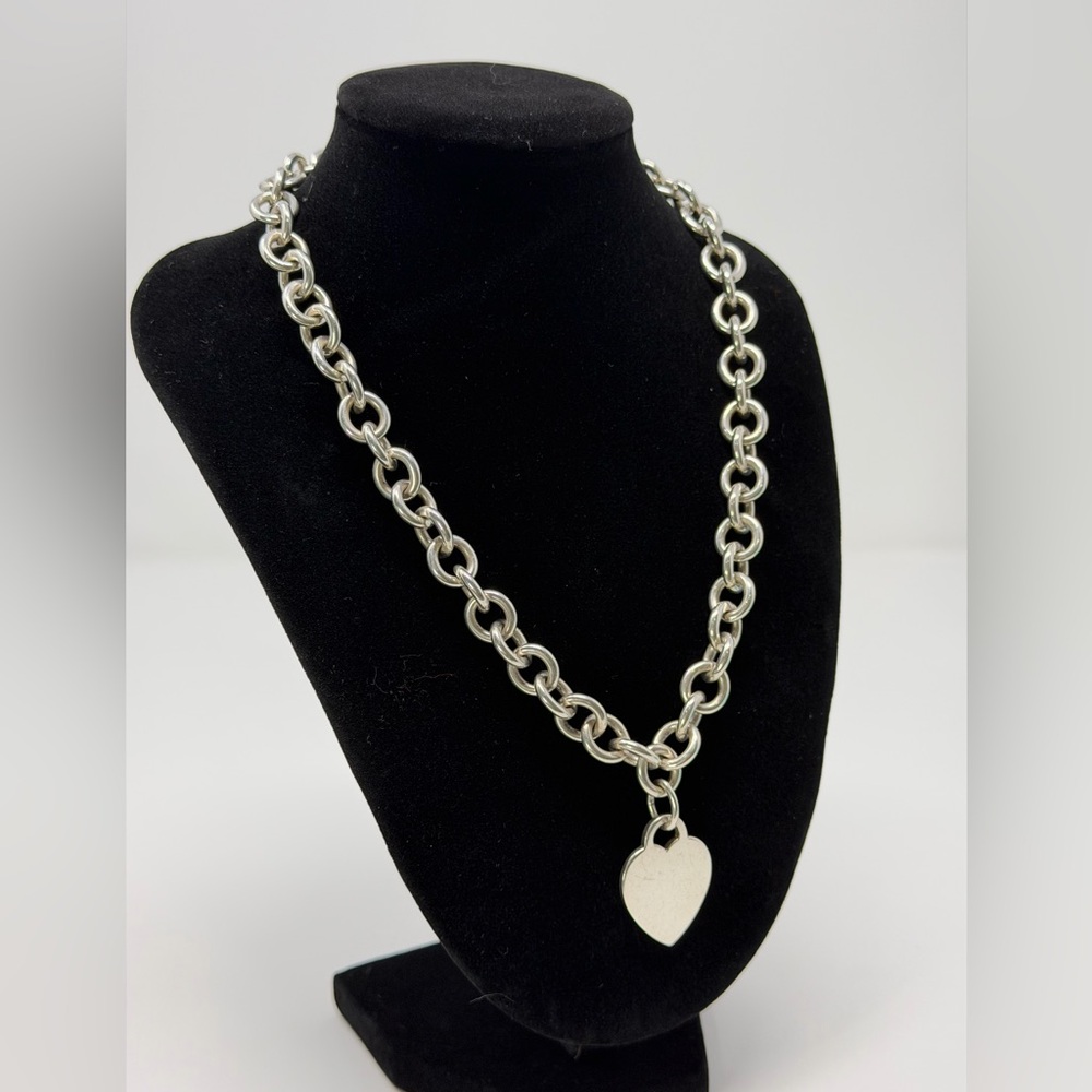 Tiffany & Co. Vintage Silver Heart Tag Necklace Full Inclusion - Picture 6 of 6